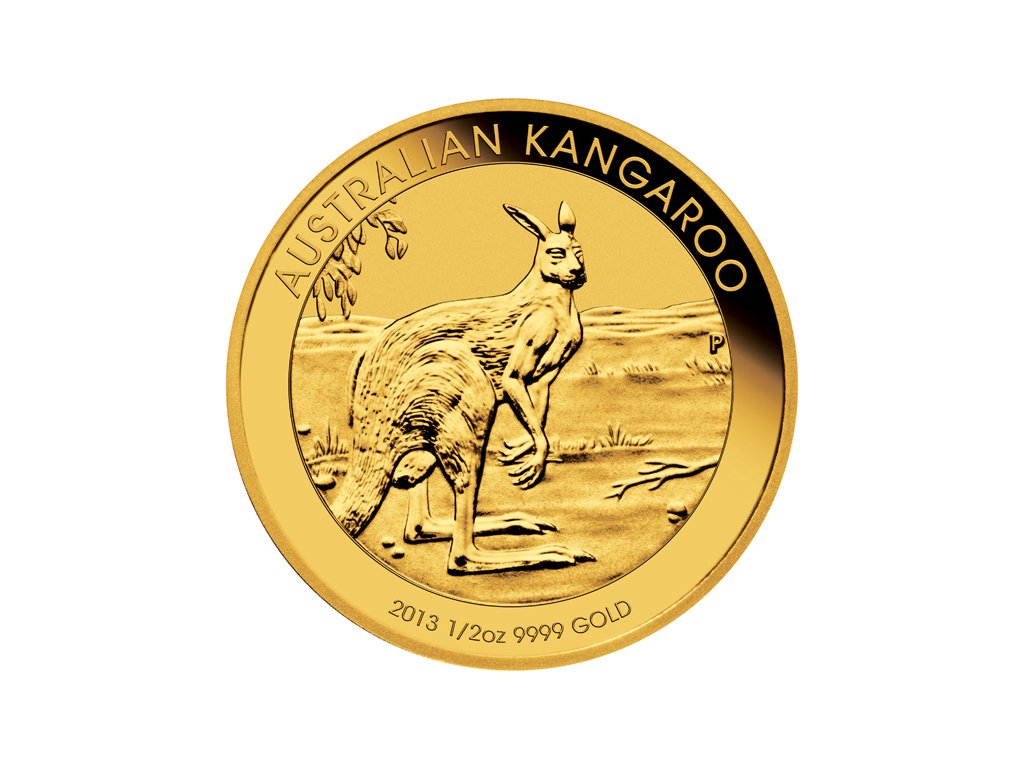 1/2 unce zlatá mince Austrálie klokan 2013