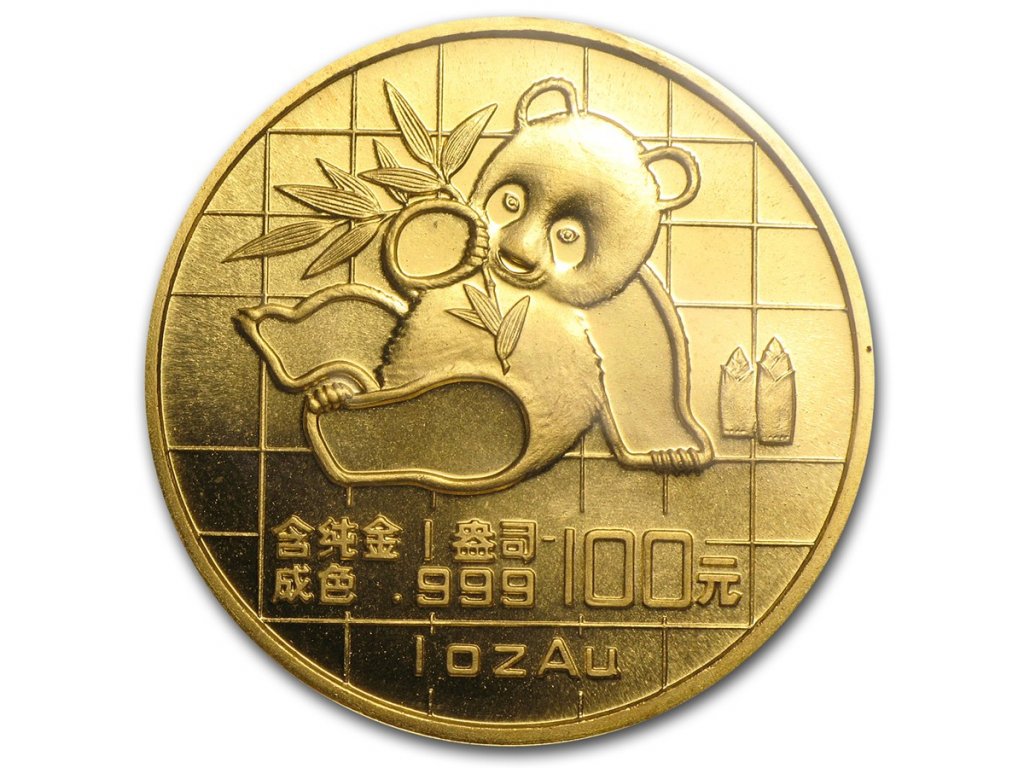 1/2 unce zlatá mince China Panda 1989