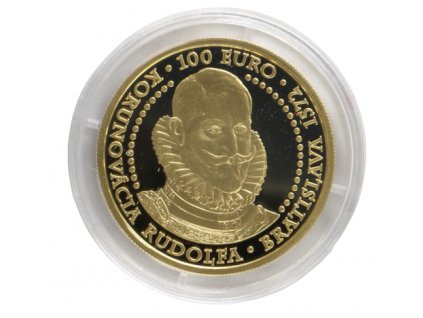 Zlatá mince 100€/2022 - Bratislavské korunovácie - 450.výročie korunovácie Rudolfa PROOF
