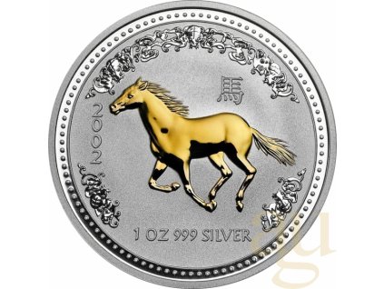 1 Unze Silbermuenze Australien Lunar I Pferd 2002 teilvergoldet vs1 600x600