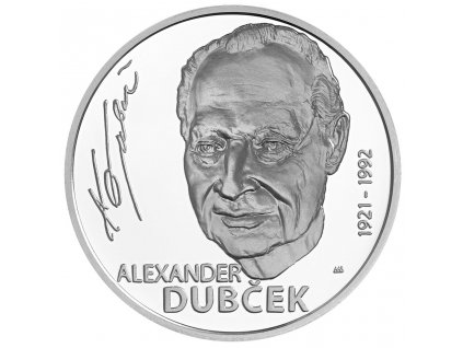 Stříbrná sběratelská euromince  10 eur Alexander Dubček 100. výročí narození PROOF