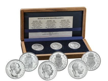 Stříbrné mince Repliky zlatiek Františka Jozefa I. (1880,1882,1890)