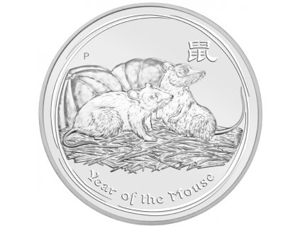 1 unce stříbrná mince Austrálie Lunar II myš 2008