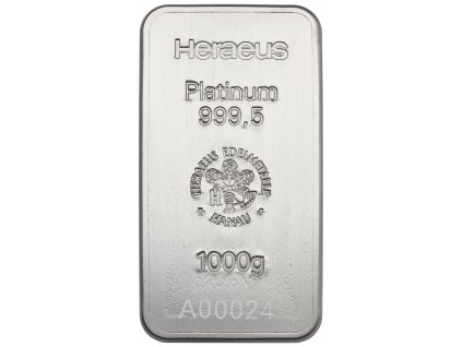 1.000 gramů platinový slitek Heraeus