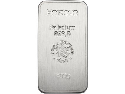 500 gramů palladiový slitek Heraeus