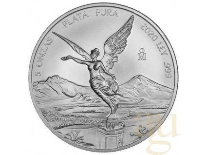 5 uncí stříbrná mince Mexiko Libertad 2020