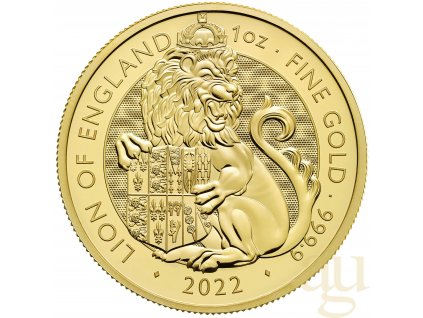 1 unce zlatá mince Tudor Beasts Lion 2022