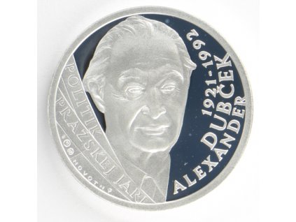 Stříbrná sběratelská euromince Nezrealizovatelné motivy 10 eur Alexander Dubček 100. výročí narození PROOF