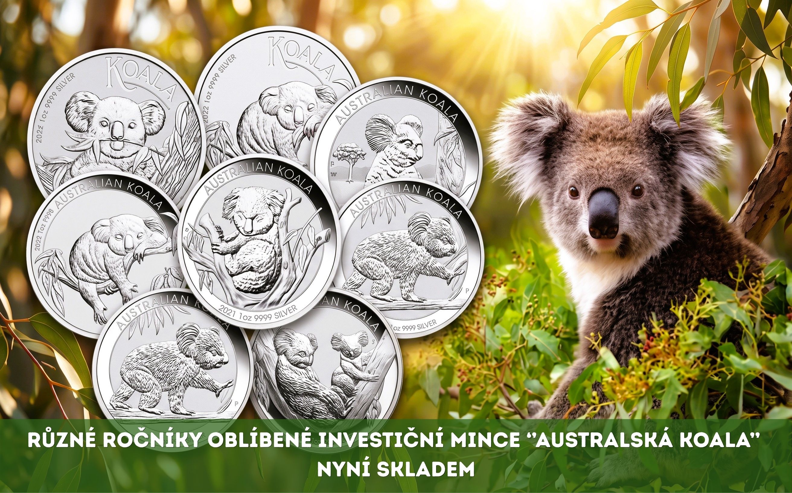 Stříbrné mince Koala