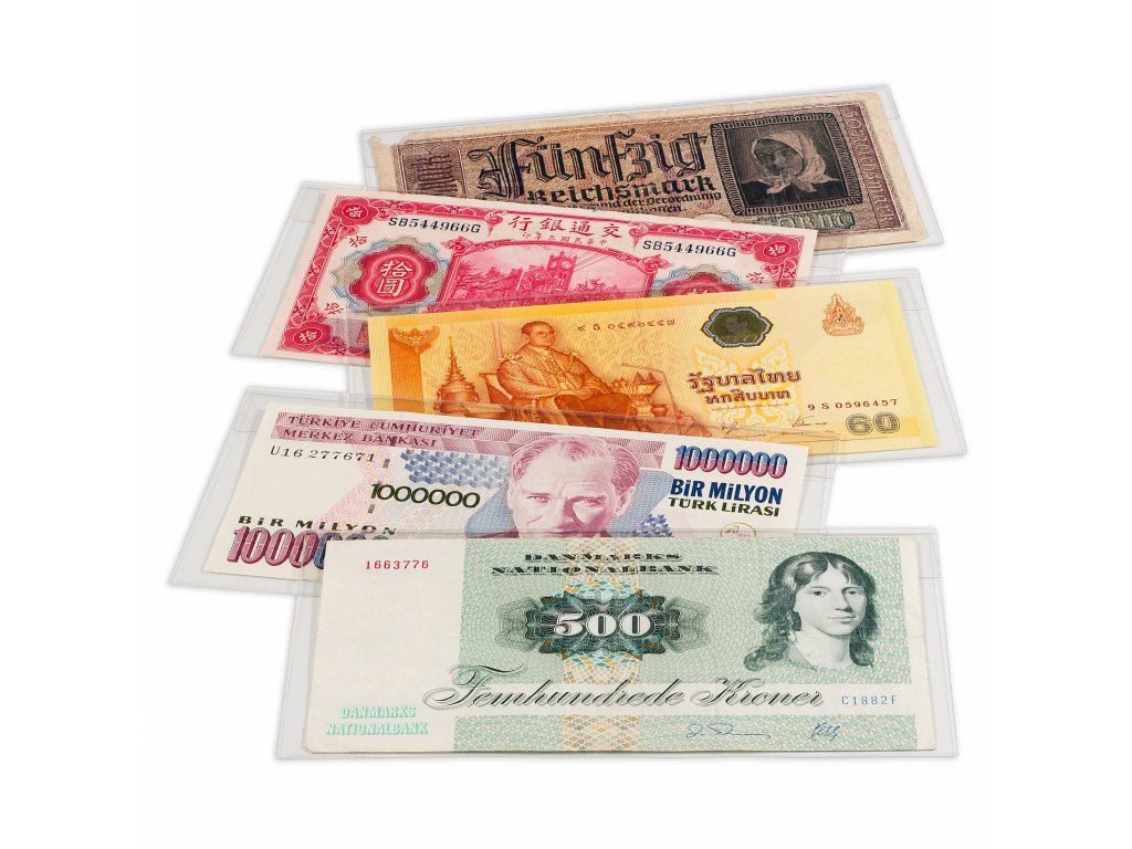 Ochranné obaly BASIC, na bankovky o rozměru 170×86 mm - 50 kusů v balení