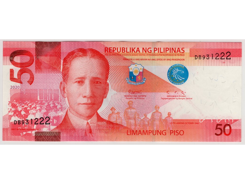 FILIPÍNY. 50 pesos 2020. Série DB.