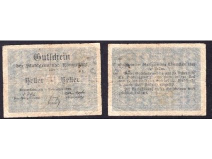 RÝMAŘOV / Römerstadt. 50 heller 1919.
