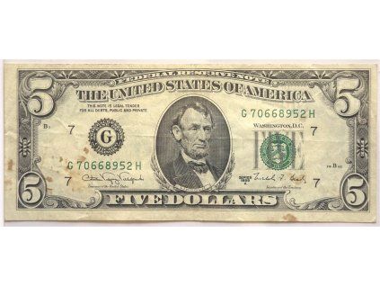 USA. 5 dollars 1988 G.