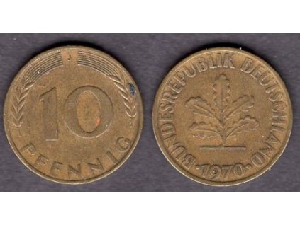 NĚMECKO. 10 pfennig 1970/J.