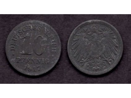 NĚMECKO. 10 Pfennig 1917. KM-26.