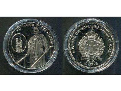 MALTA. 10 liras 2005. Joannes Paul II. Ad Maiorem Dei Gloria.