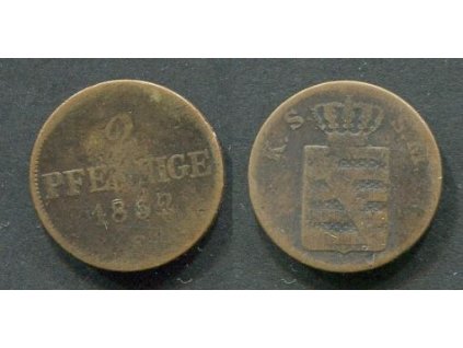 SACHSEN - Meiningen. 2 Pfennig 1852/F.