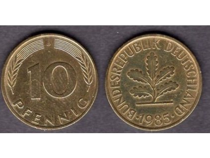 NĚMECKO. 10 pfennig 1985/J.