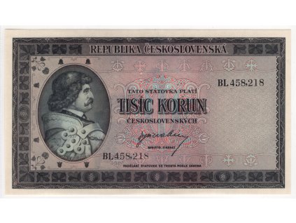 ČESKOSLOVENSKO. 1000 korun (1945). Série BC. Hej. 76.
