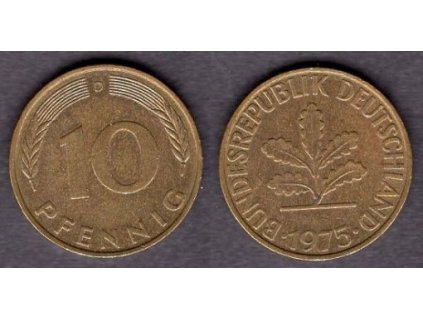 NĚMECKO. 10 pfennig 1975/D.