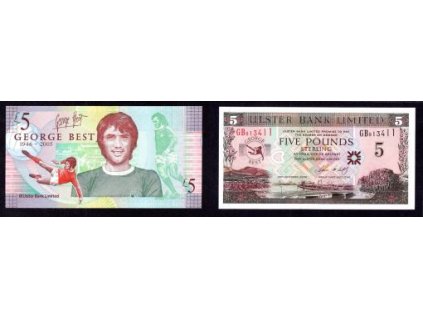 VELKÁ BRITÁNIE. Ulster Bank Limited. 5 pounds 2006. George Best.