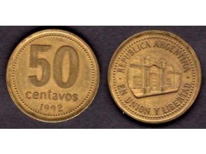 ARGENTINA. 50 centavos 1992.