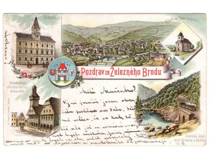 ŽELEZNÝ BROD. 1898. Litografie.