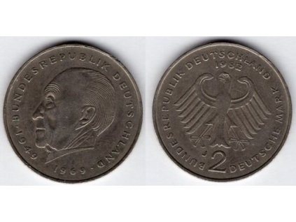 NĚMECKO. 2 Mark 1982/J. Konrad Adenauer. KM-124.