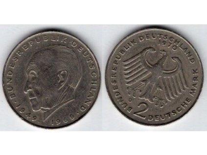 NĚMECKO. 2 Mark 1970/D. Konrad Adenauer. KM-124.
