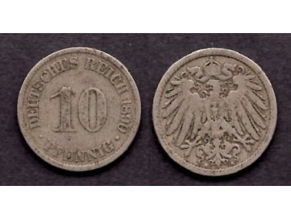 NĚMECKO. 10 Pfennig 1890/A.