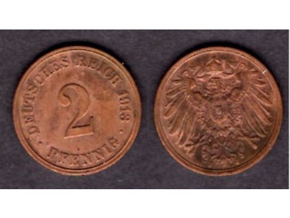 NĚMECKO. 2 Pfennig 1913/J.