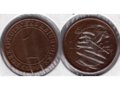 NĚMECKO. 1 Reichspfennig 1924/A.