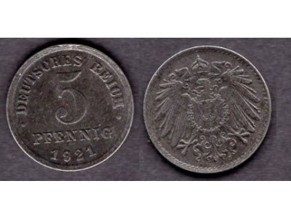 NĚMECKO. 5 Pfennig 1921/J.
