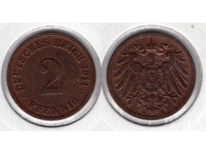 NĚMECKO. 2 Pfennig 1911/D.