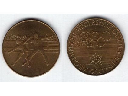 Olympijské hry Lake Placid 1980. Krasobruslení. Německá medaile.