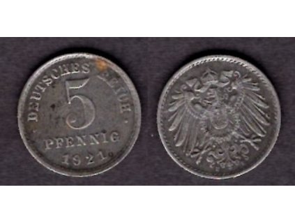 NĚMECKO. 5 Pfennig 1921/E.