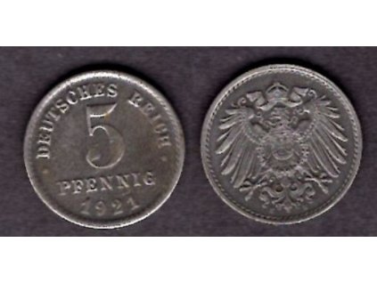 NĚMECKO. 5 Pfennig 1921/E.