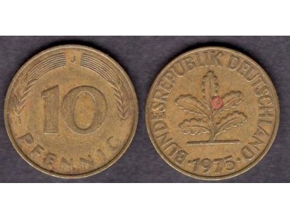 NĚMECKO. 10 pfennig 1975/J.