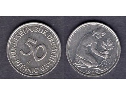 NĚMECKO. 50 Pfennig 1980/J.