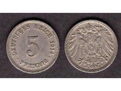 NĚMECKO. 5 Pfennig 1914/E.