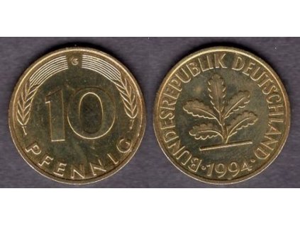 NĚMECKO. 10 pfennig 1994/G.