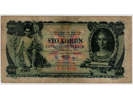 ČESKOSLOVENSKO. 100 korun 1931. Série I. Nov. 23a.