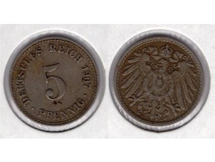 NĚMECKO. 5 Pfennig 1907/A.