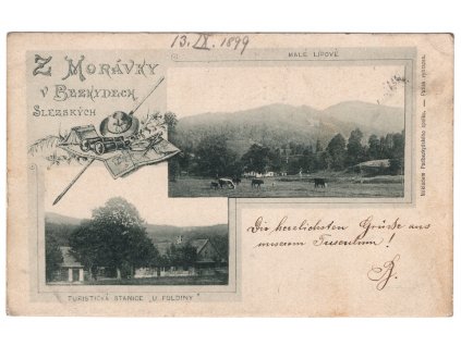 MORÁVKA. Z Morávky v Bezkydech Slezských. Turistická stanice U Foldiny. 1899.