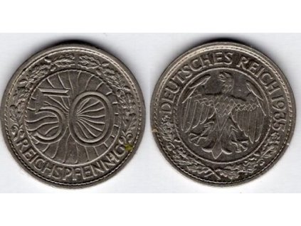 NĚMECKO. 50 Pfennig 1935/A.