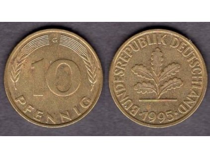 NĚMECKO. 10 pfennig 1995/G.