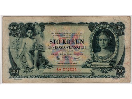 ČESKOSLOVENSKO. 100 korun 1931. Série La. Nov. 23b.