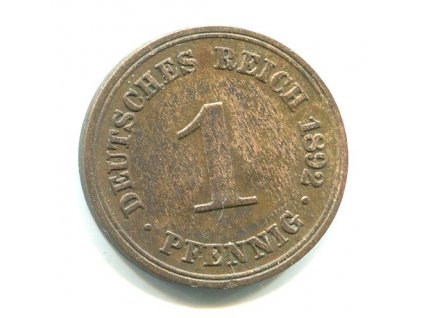 NĚMECKO. 1 Pfennig 1892/A.