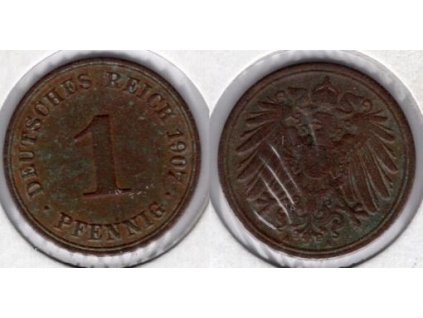 NĚMECKO. 1 Pfennig 1907/A.