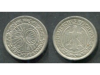 NĚMECKO. 50 Pfennig 1935/E.